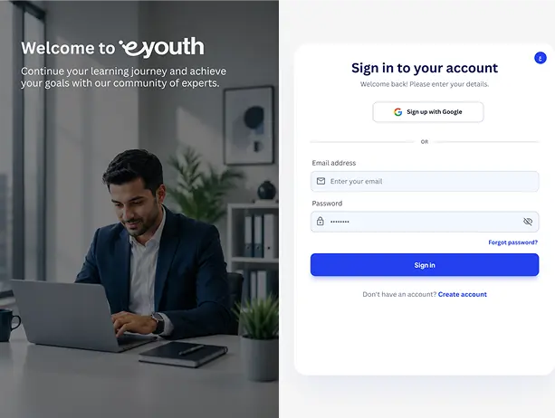 Create a New Account or Sign In - step secondary screenshot